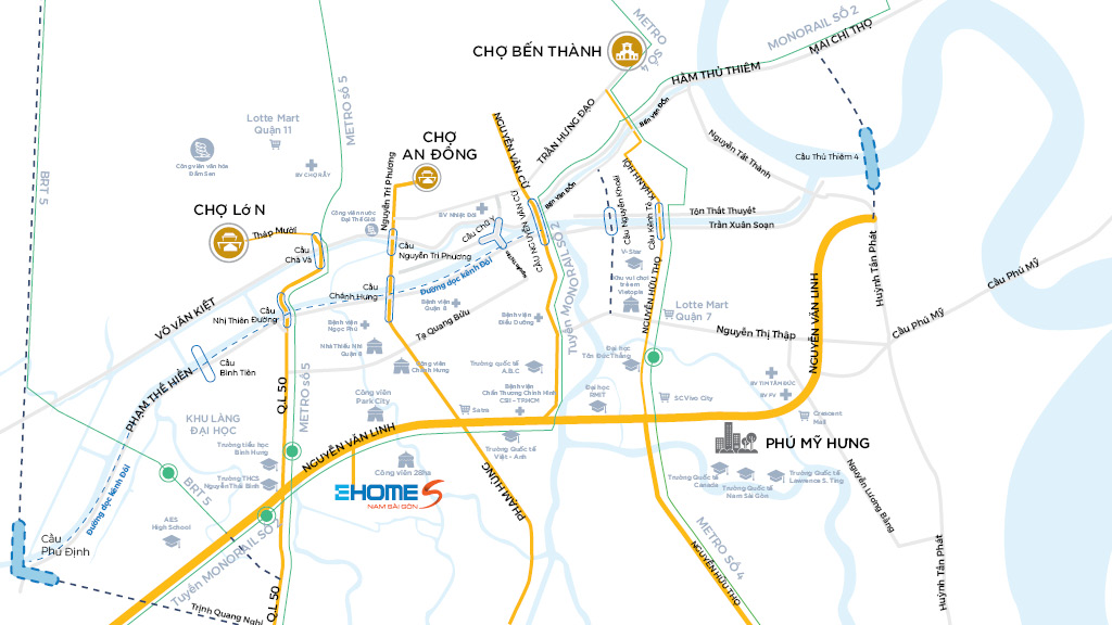 Vị trí Dự án Căn hộ Chung cư Ehome Mizuki Nam Long Bình Chánh